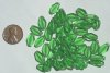 50 13mm Green Flat Bicone Beads